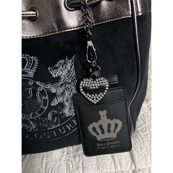 Juicy Couture Daydreamer Bag Scottie Dog Y2K Bow Card Holder Heart Charm New - Picture 5 of 6